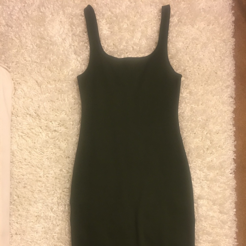 Olive green bodycon tank dress